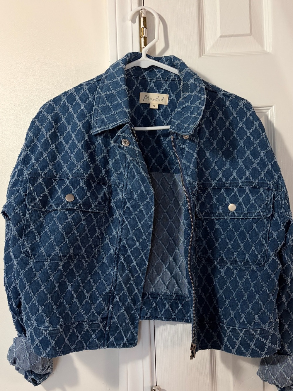 Blue Quilted Denim Jacket